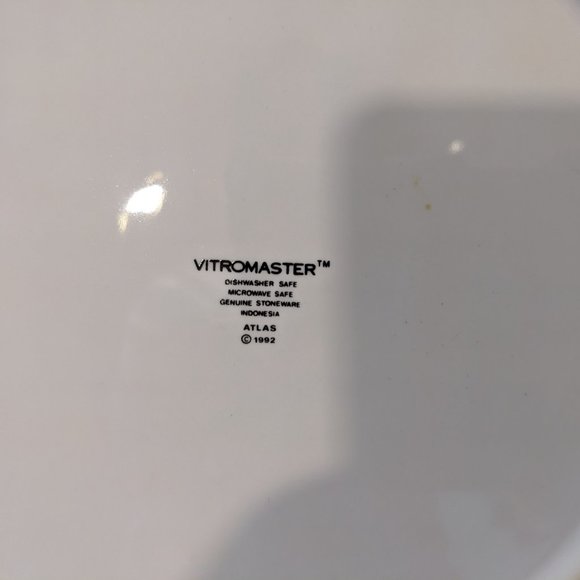 Vintage 1992 Vitromaster Atlas Side Plates 4 ceramic stoneware world globe - Picture 6 of 6
